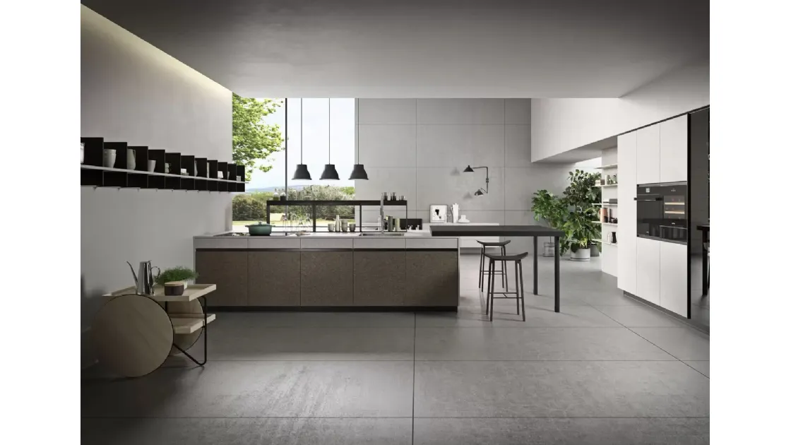 Cucina Moderna con penisola DJ 02 in melaminico con top in laminato di Dibiesse